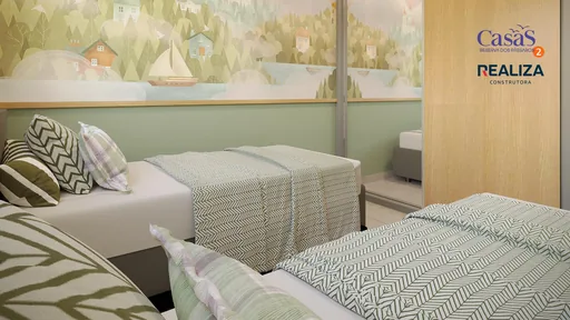 Quarto infantil render casas reserva passaros