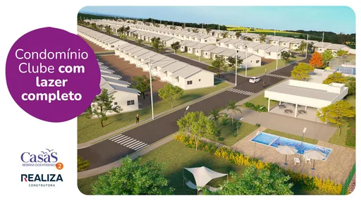 Render aerial condominio clube lazer piscina