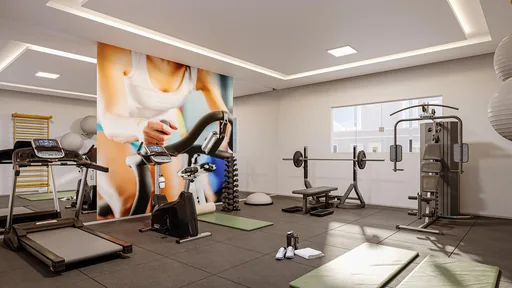 Academia fitness render amenidade