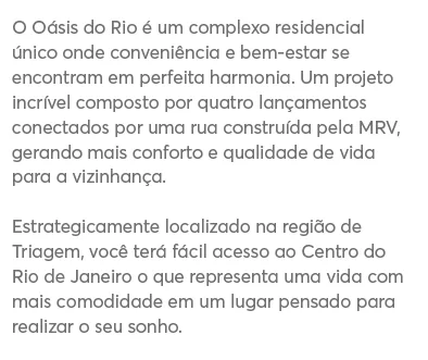Descricao textual empreendimento oasis rio
