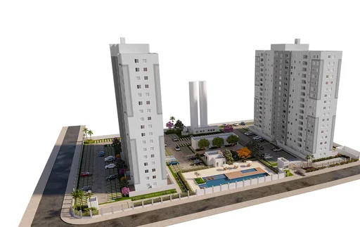 Implantacao 3d empreendimento torres piscina