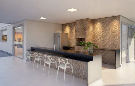 Area gourmet churrasqueira render