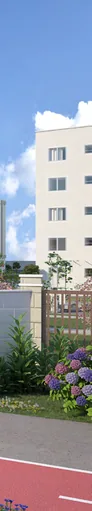 Fachada edificio jardim pista render