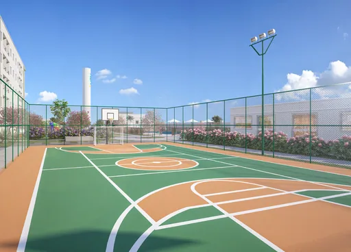 Quadra poliesportiva render amenidade
