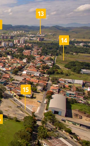 Vista aerea bairro pontos interesse