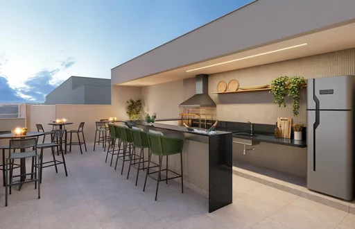 Area gourmet terraco churrasqueira render