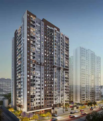 Fachada render edificio torre exterior