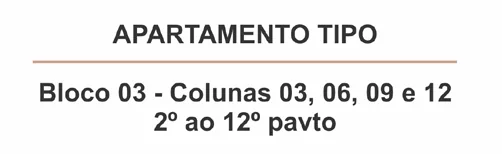 Legenda apartamento tipo bloco pavimento 2