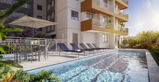 Piscina area lazer render