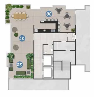 Planta pavimento areas comuns numeradas