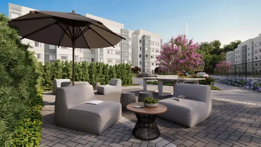 Area externa lounge condominio render