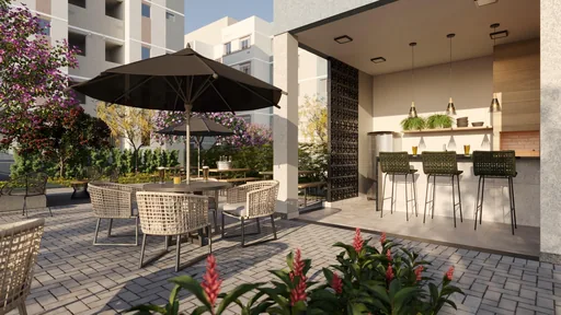 Area gourmet churrasqueira espaco externo