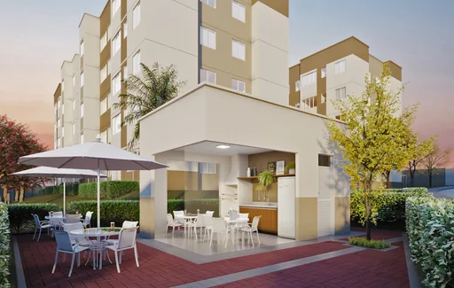 Area gourmet churrasqueira condominio render