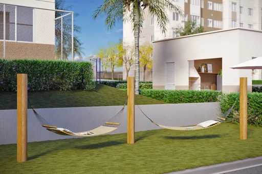 Area lazer redes descanso jardim condominio