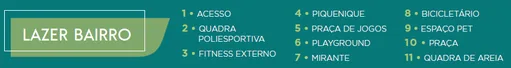Lista amenidades lazer bairro