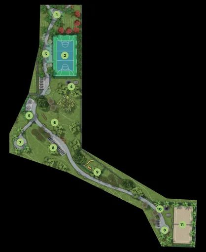 Planta paisagismo areas comuns numeradas