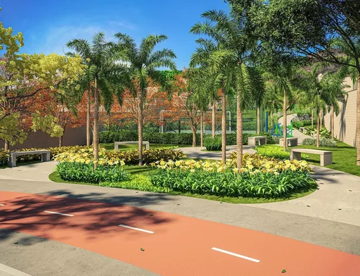 Render area lazer pista corrida jardim