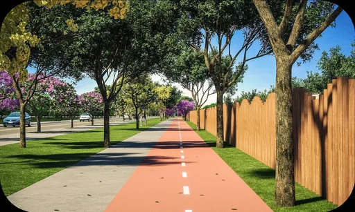 Render ciclovia arborizada entorno empreendimento