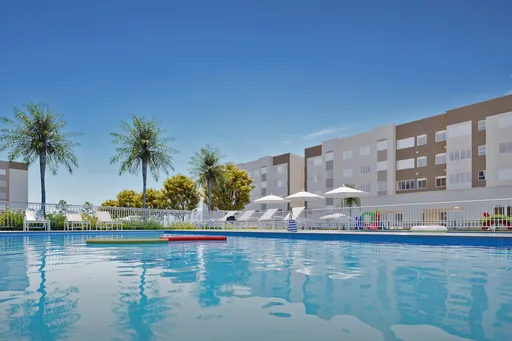Render piscina area lazer condominio
