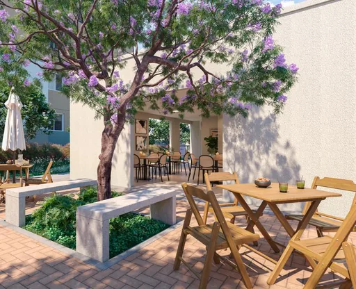 Area convivencia jardim externo render 2