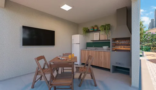 Area gourmet churrasqueira render