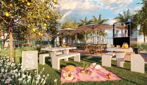 Area piquenique jardim amenidade render