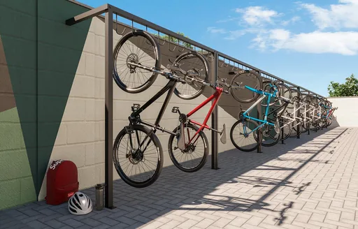 Bicicletario area comum render