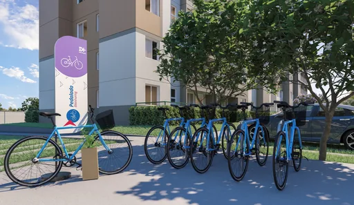 Bicicletario bikesharing area comum render