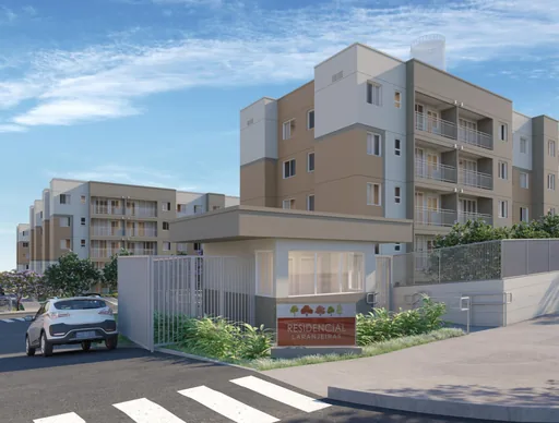 Fachada entrada residencial laranjeiras render