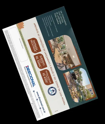 Folheto lancamento condominio direcional