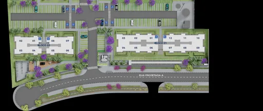 Implantacao blocos unidades empreendimento