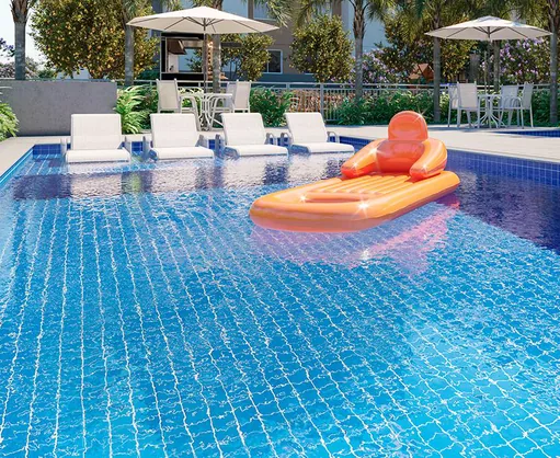Piscina area lazer render