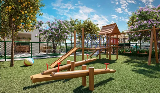 Playground infantil area lazer render