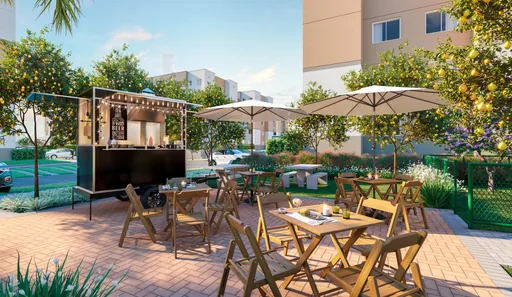 Render area convivencia food truck condominio