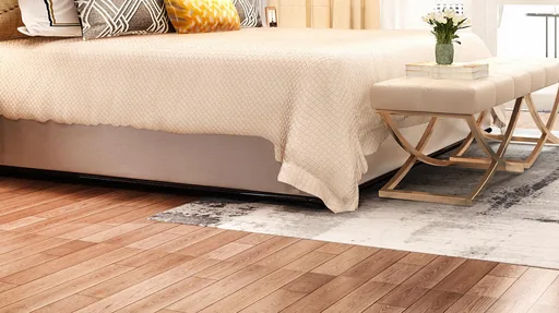 Render quarto piso madeira detalhe