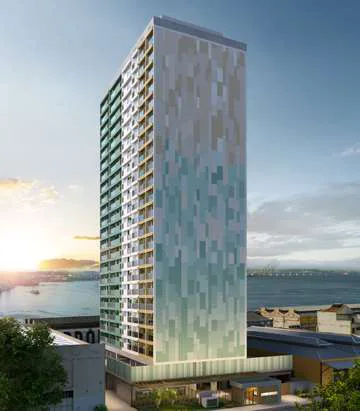 Fachada torre render externo vista mar