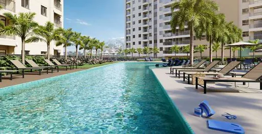 Piscina area lazer render empreendimento 2