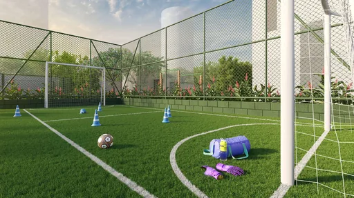 Quadra futebol society render condominio