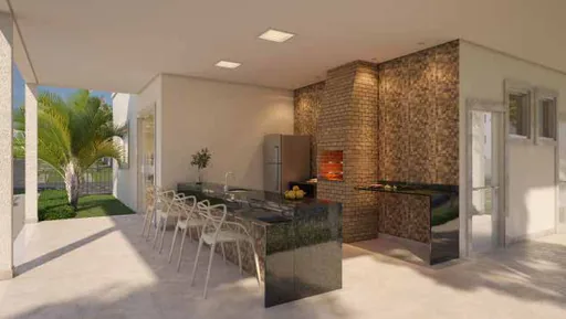 Area gourmet churrasqueira render