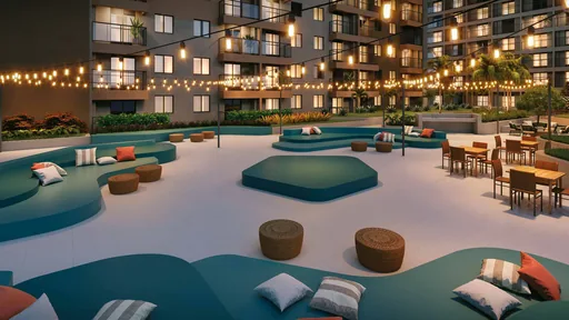 Area convivencia externa noturna condominio