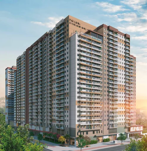 Fachada render externo edificio residencial