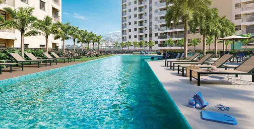 Piscina area lazer empreendimento