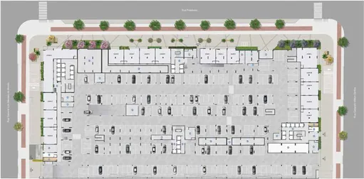 Planta implantacao lojas estacionamento