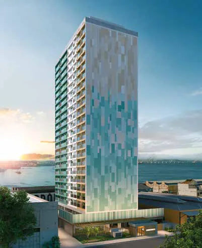 Render fachada torre vista mar