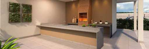 Churrasqueira area gourmet render