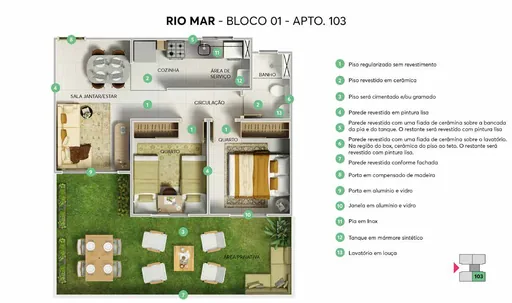 Planta apto103 bloco01 rio mar area privativa