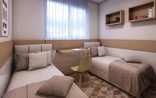 Quarto duplo render interior