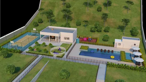 Render area lazer piscina quadra playground