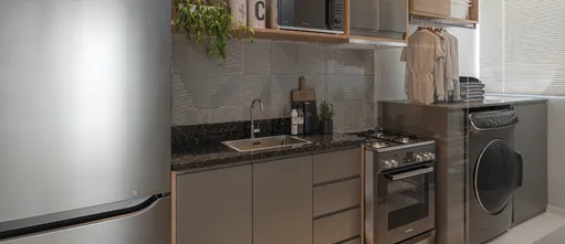 Cozinha area servico decorada unidade