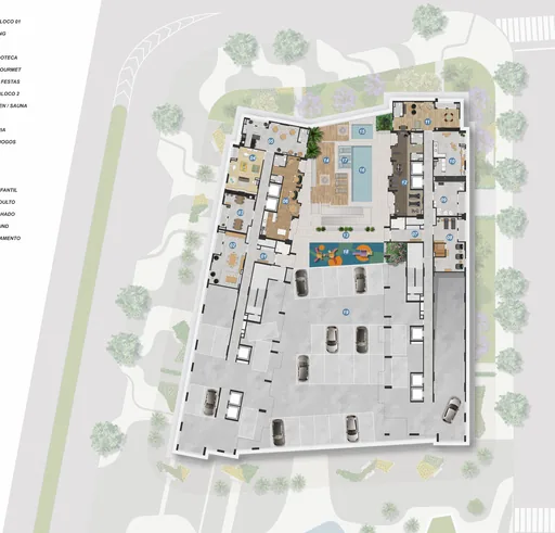 Implantacao pavimento terreo amenidades